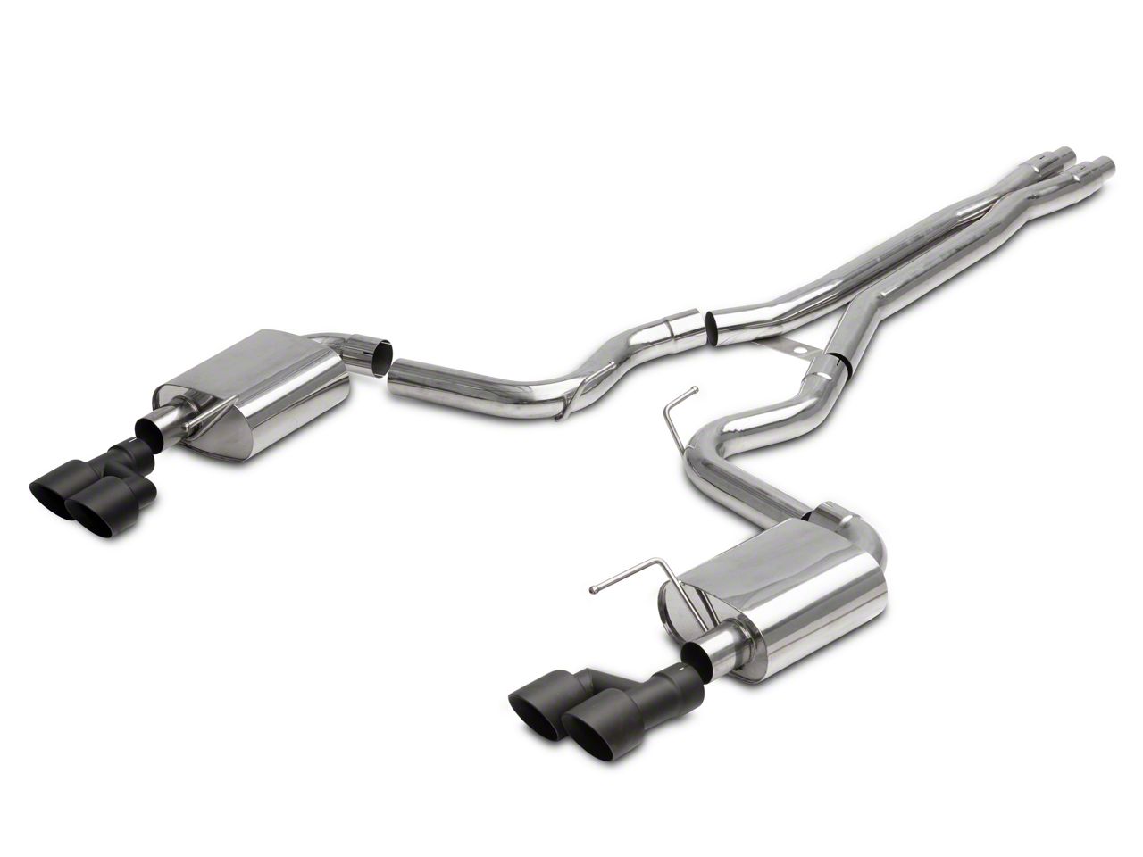 C L Mustang Cat Back Exhaust With Black Tips 412119 18 23 Mustang GT