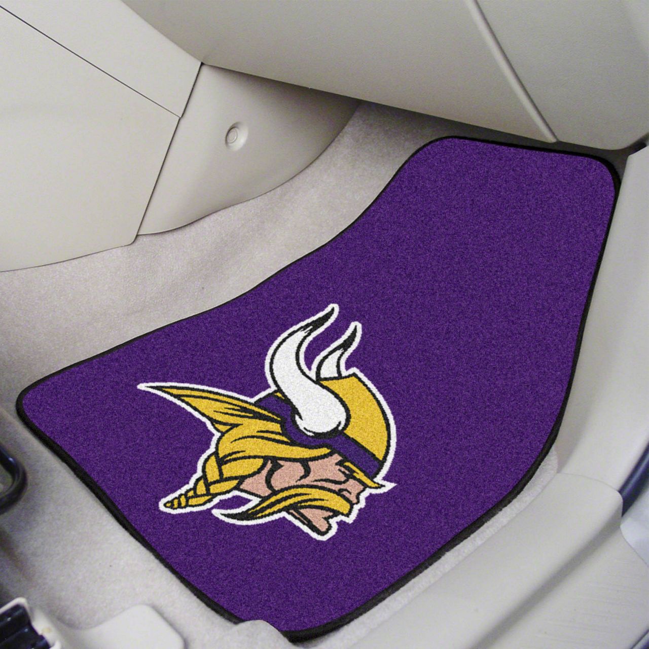 Mustang Carpet Front Floor Mats With Minnesota Vikings Logo Purple