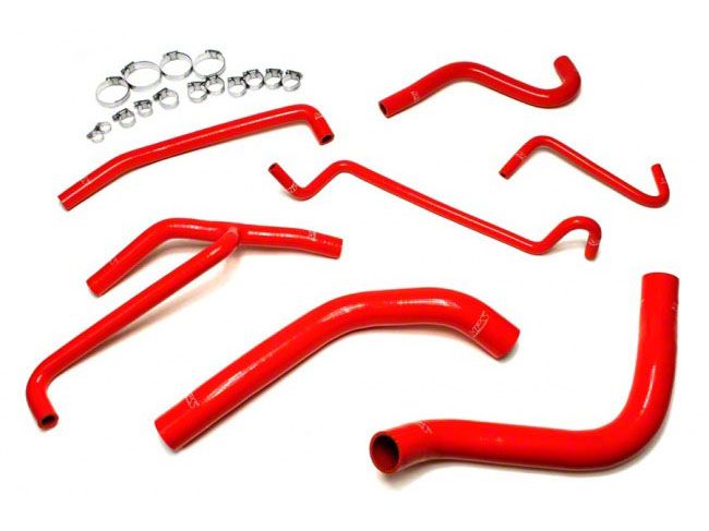 HPS Mustang Silicone Radiator And Heater Coolant Hose Kit Red 57 1330