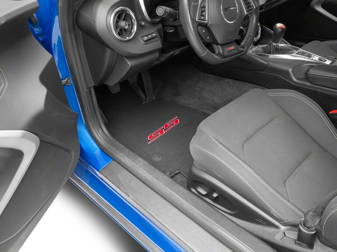 Lloyd Camaro Velourtex Front Floor Mats With Red Ss Logo Black