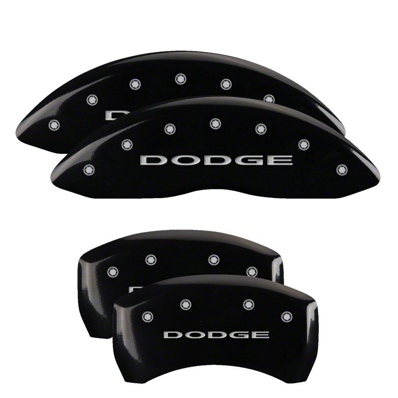 Mgp Challenger Black Caliper Covers With Dodge Logo Front And Rear