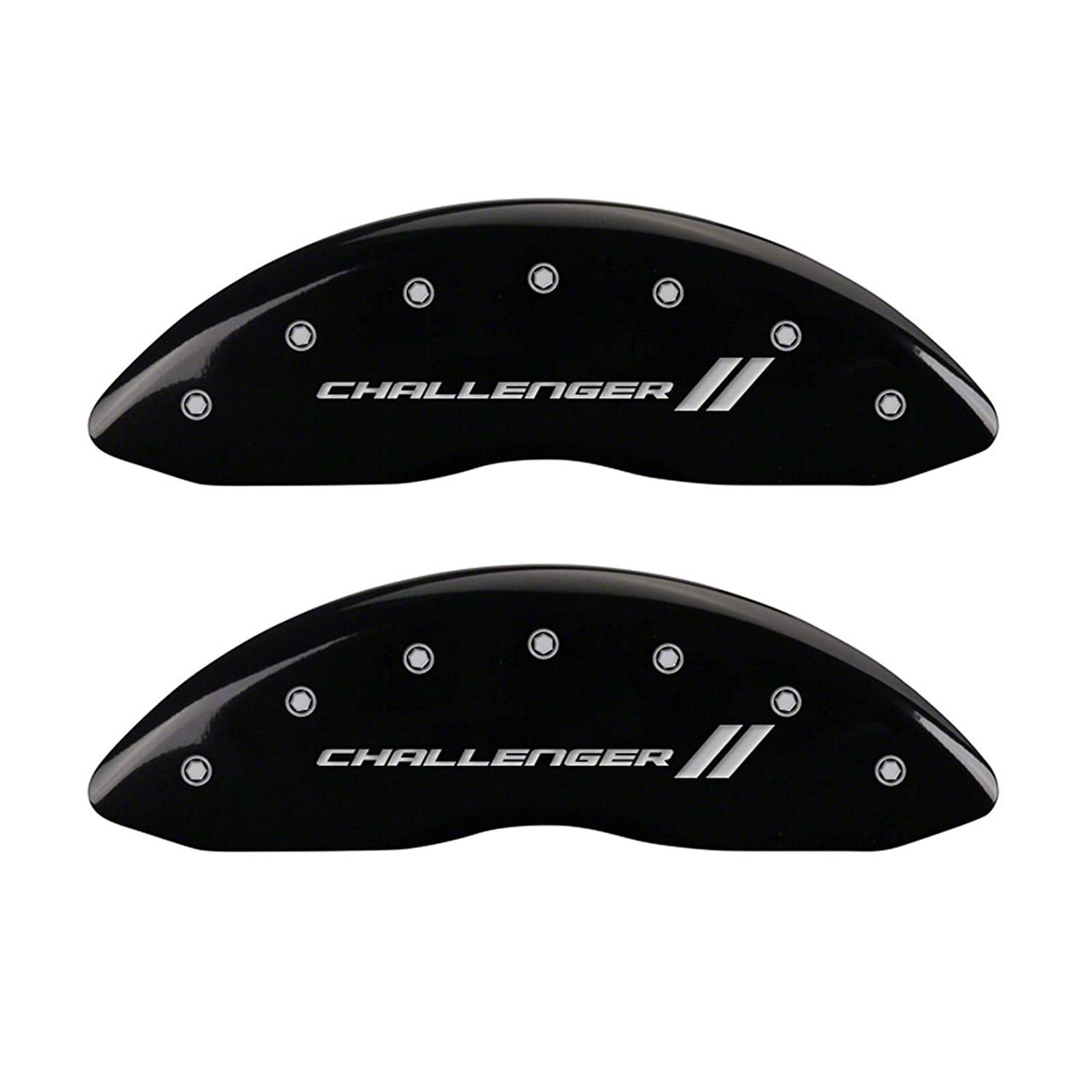 Mgp Charger Black Caliper Covers With Challenger Stripes Logo Front