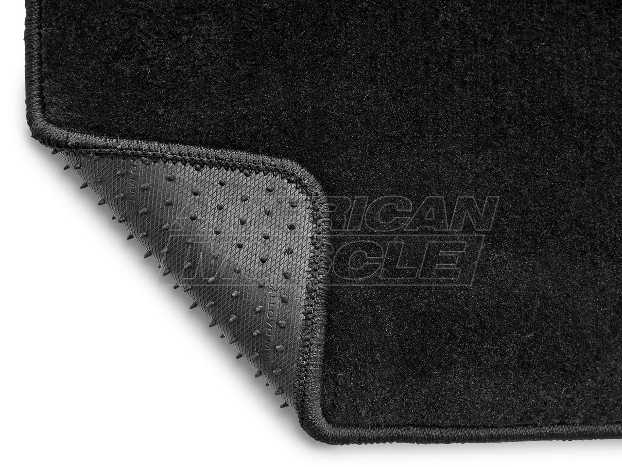 Lloyd Mustang Front And Rear Floor Mats With Tri Bar Pony Logo Black