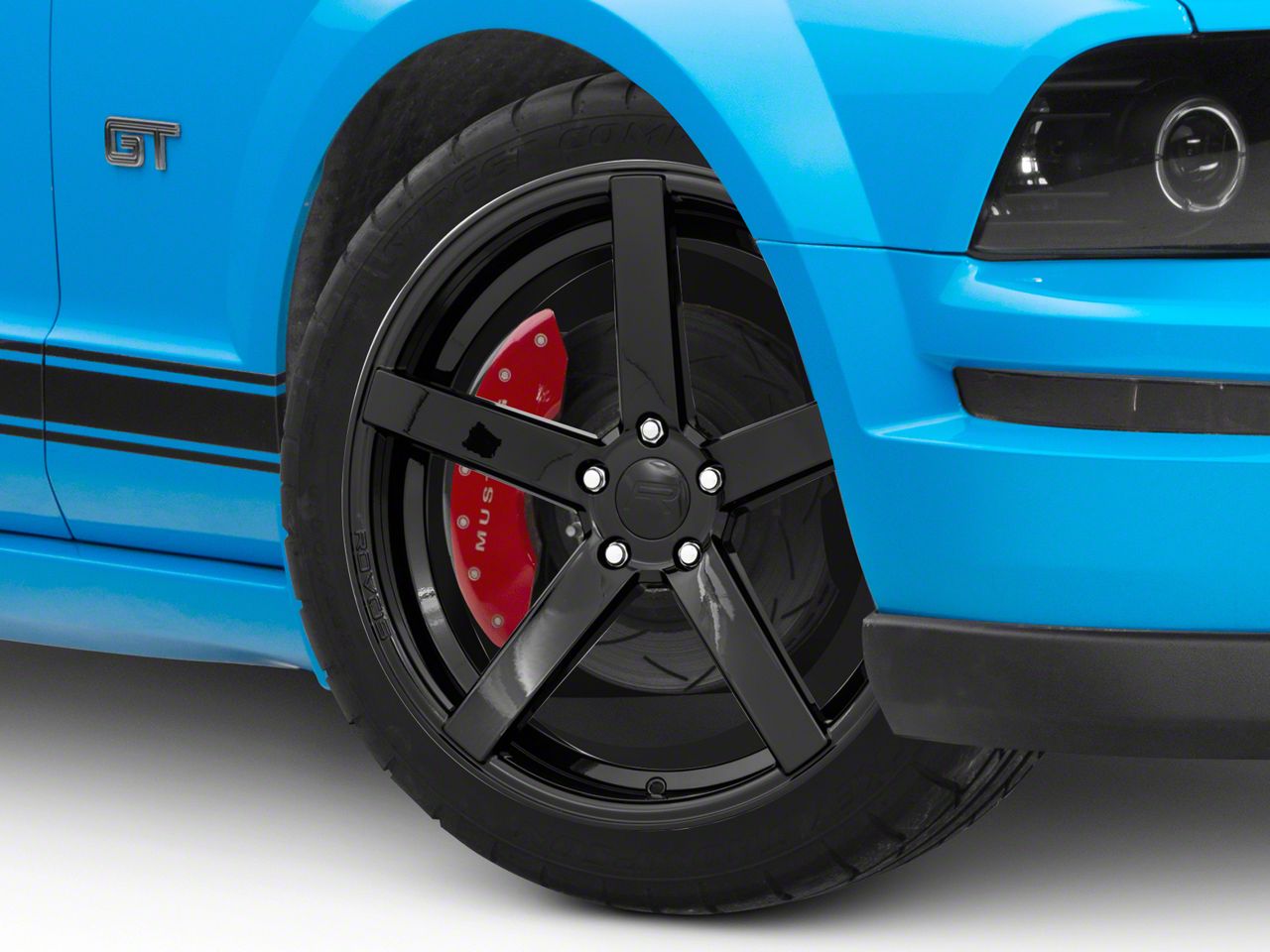 Rovos Wheels Mustang Durban Gloss Black Wheel 20x8 5 35mm Offset