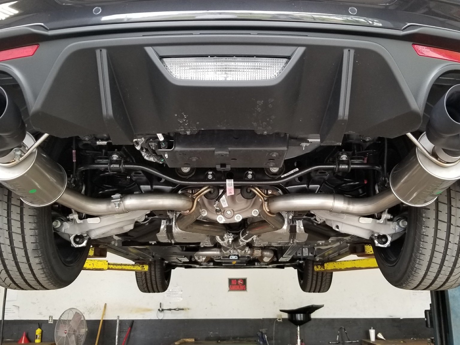 Roush Cat-Back Exhaust with Black Tips 18-23 Mustang GT Fastback