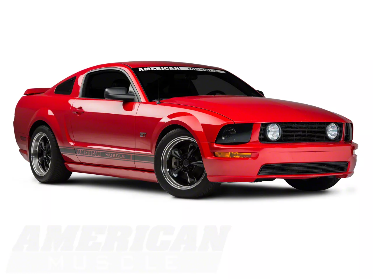 Modern Billet Mustang Pony Delete Grille; Black  0509-black-pony-delete-grille (05-09 Mustang GT) - Free Shipping