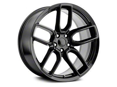Hellcat Widebody Style Gloss Black Wheel; Rear Only; 20x10.5 (06-10 RWD Charger)