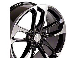 50th Anniversary Style Gloss Black Machined Wheel; Rear Only; 20x9.5 (10-15 Camaro, Excluding Z/28 & ZL1)