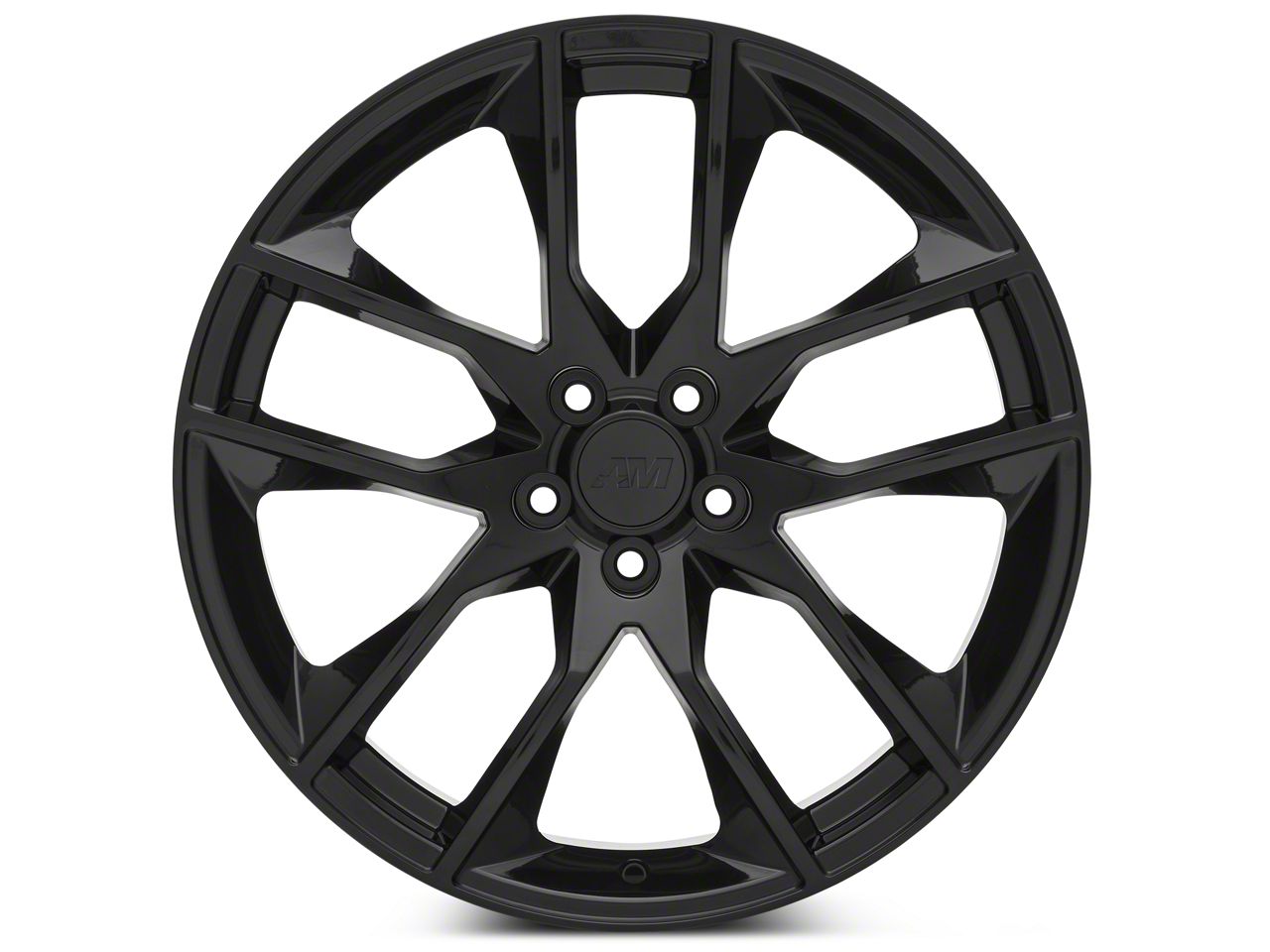 Magnetic Style Gloss Black Wheel; Rear Only; 20x10; 48mm Offset (15-23  Mustang GT, EcoBoost, V6)