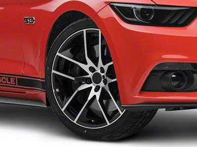 Magnetic Style Gloss Black Machined Wheel; 20x8.5; 30mm Offset (15-23 Mustang GT, EcoBoost, V6)