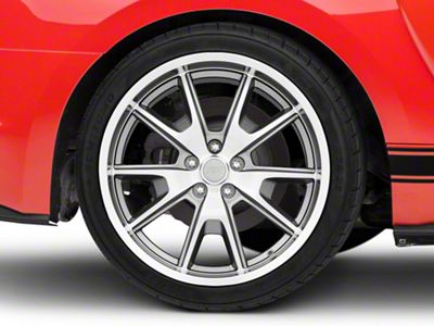 50 Years Style Gunmetal Wheel; Rear Only; 20x10; 48mm Offset (15-22 Mustang GT, EcoBoost, V6)