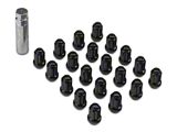 Black 6-Spline Lug Nut Kit; 14mm x 1.5; Set of 20 (15-25 Mustang)