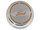 Engine Cap Covers with Ford Oval; Orange Carbon Fiber Inlay (15-17 Mustang)
