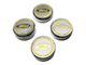 Engine Cap Covers with Ford Oval; Yellow Inlay Solid (15-17 Mustang)