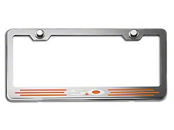 License Plate Frame with 5.0 Logo; Orange Fury Inlay (Universal; Some Adaptation May Be Required)