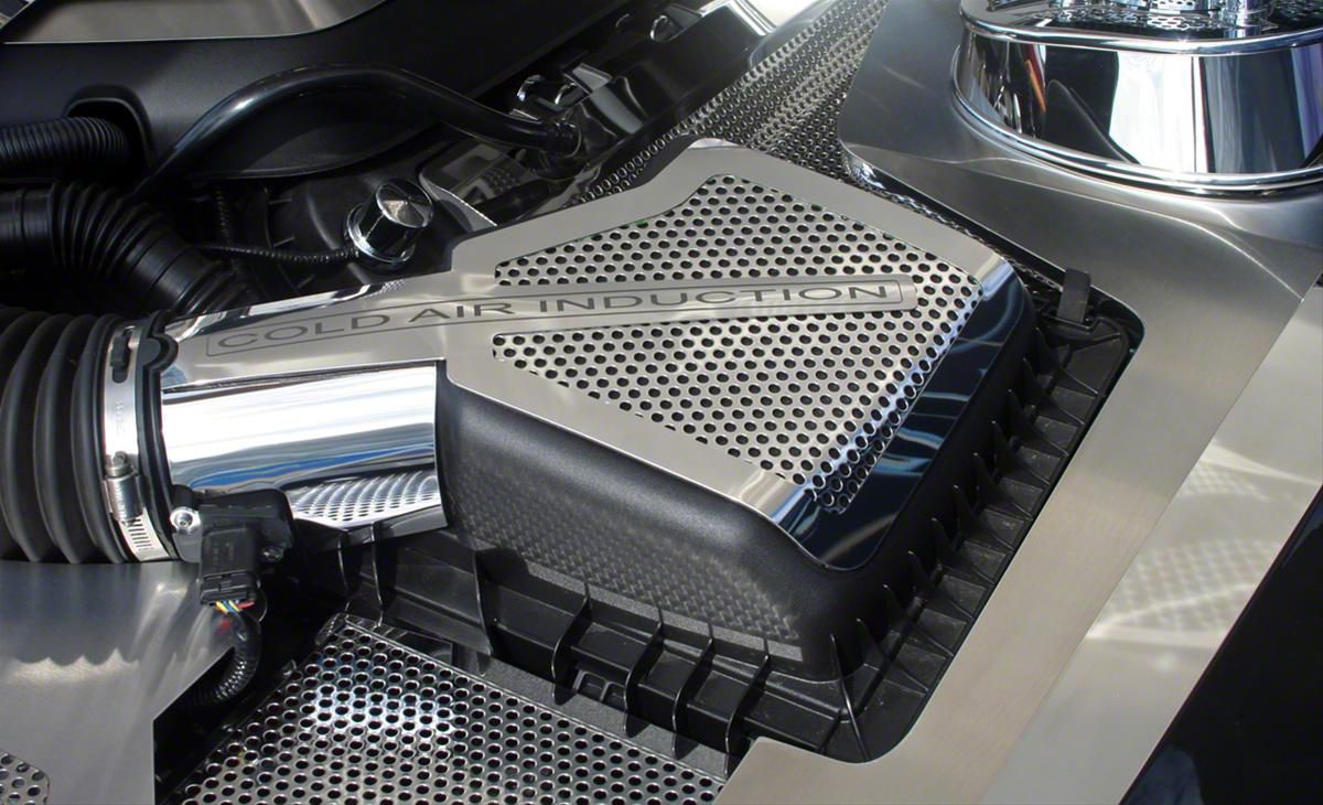 Mustang Perforated Factory Air Box Cover; Polished (11-14 Mustang GT ...