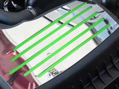 Polished Factory Air Box Accent Plate; Bullet Green Inlay (15-23 Mustang GT, EcoBoost, V6)