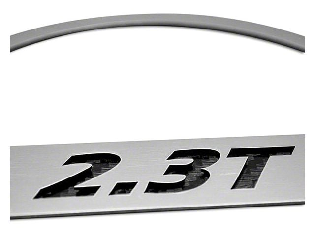 Polished Mid-Range Speaker Trim with 2.3T Logo; Black Carbon Fiber (15-23 Mustang EcoBoost)