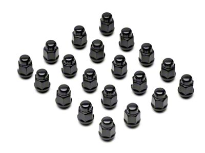 Black Acorn Lug Nut Kit; 1/2-Inch x 20; Set of 20 (79-14 Mustang)