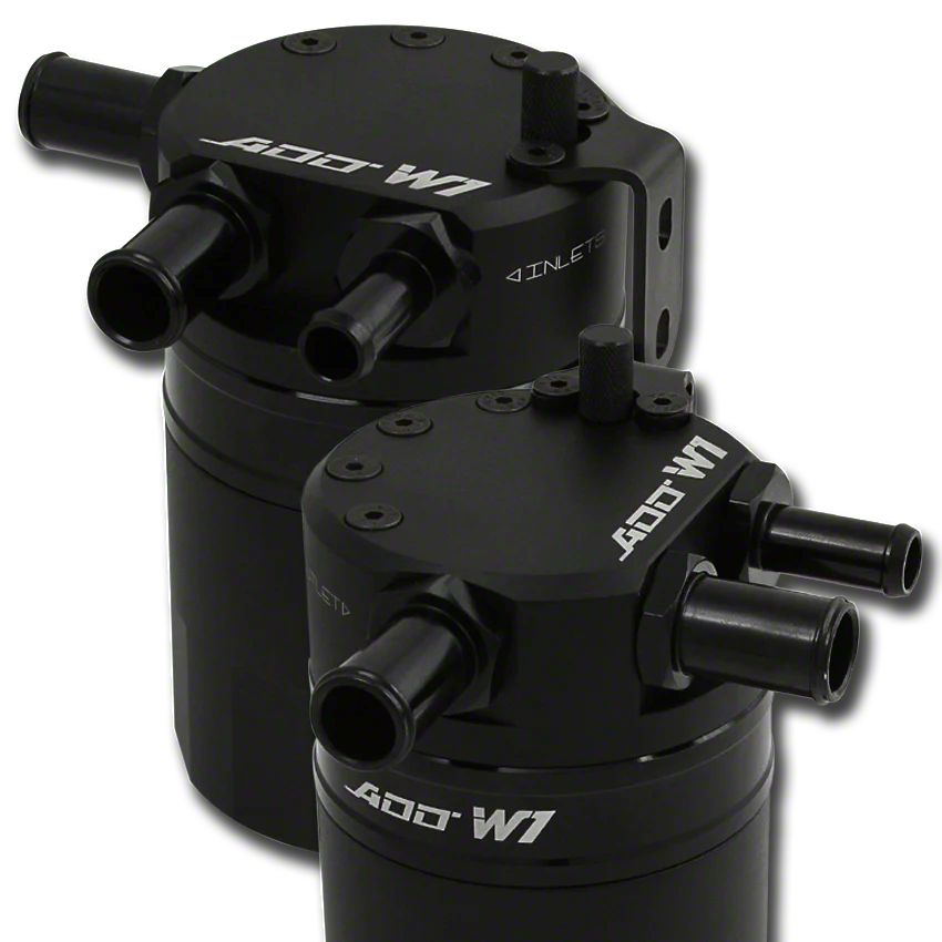 ADD W1 Mustang Baffled Oil Catch Can Kit V3; Black Ring ot-addw1-v3-fm ...