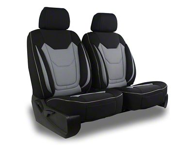 Aegis Cover Airmesh Low Back Bucket Seat Covers with Memory Foam Booster; Black/Gray (08-23 Challenger)