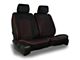 Aegis Cover Leatherette Low Back Bucket Seat Covers with Suede Diamond Insert; Black/Red Piping (Universal; Some Adaptation May Be Required)
