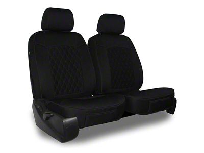 Aegis Cover Neoprene Low Back Bucket Seat Covers with Diamond Insert; Black/Black (08-23 Challenger)