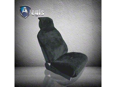 Aegis Cover Sheepskin Easy Fit Wrap Low Back Bucket Seat Cover; Black (08-23 Challenger)