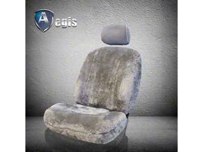 Aegis Cover Sheepskin Semi-Custom Low Back Bucket Seat Cover; Steel (08-23 Challenger)