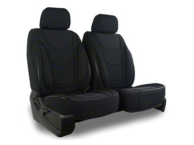 Aegis Cover Airmesh Low Back Bucket Seat Covers with Memory Foam Booster; Black/Black (06-23 Charger)