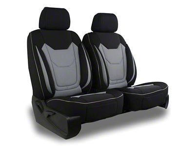 Aegis Cover Airmesh Low Back Bucket Seat Covers with Memory Foam Booster; Black/Sand (Universal; Some Adaptation May Be Required)