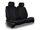 Aegis Cover Leatherette Low Back Bucket Seat Covers with Diamond Insert; Black/Blue Piping (Universal; Some Adaptation May Be Required)