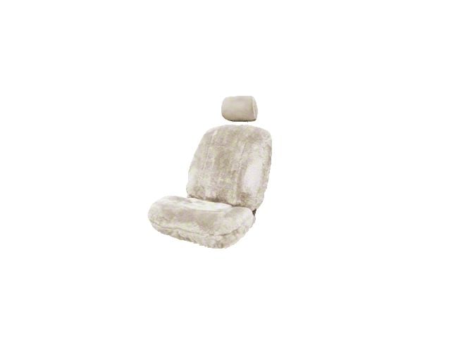 Aegis Cover Sheepskin Semi-Custom Low Back Bucket Seat Cover; Steel (Universal; Some Adaptation May Be Required)
