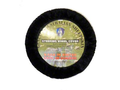 Aegis Cover Sheepskin Steering Wheel Cover; Black (Universal; Some Adaptation May Be Required)
