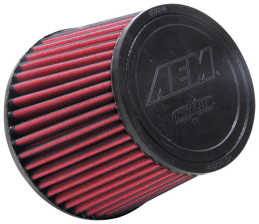 AEM Induction Mustang DryFlow Air Filter; 5-Inch Inlet / 5-Inch