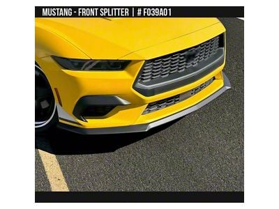 Air Design Front Chin Splitter; Satin Black (2024 Mustang EcoBoost)