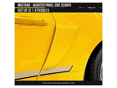 Air Design Quarter Panel Side Scoops; Satin Black (24-25 Mustang)