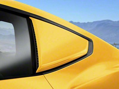 Air Design Quarter Window Scoops; Oxford White (24-25 Mustang Fastback)