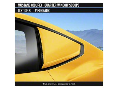 Air Design Quarter Window Scoops; Race Red (24-25 Mustang Fastback)