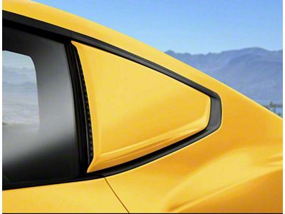 Air Design Quarter Window Scoops; Yellow Splash (2024 Mustang Fastback)