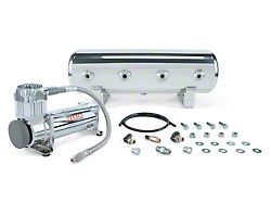 Air Lift Performance 2.50-Gallon Air Tank and Viair 444c Compressor with Tank Mounting Hardware; Chrome (Universal; Some Adaptation May Be Required)