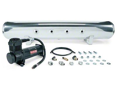 Air Lift Performance 5-Gallon Tank and Viair 444C Compressor with Tank Mounting Hardware; Black (Universal; Some Adaptation May Be Required)