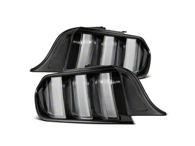 AlphaRex NOVA-Series Prismatic LED Tail Lights; Black Housing; Clear Lens (15-23 Mustang)