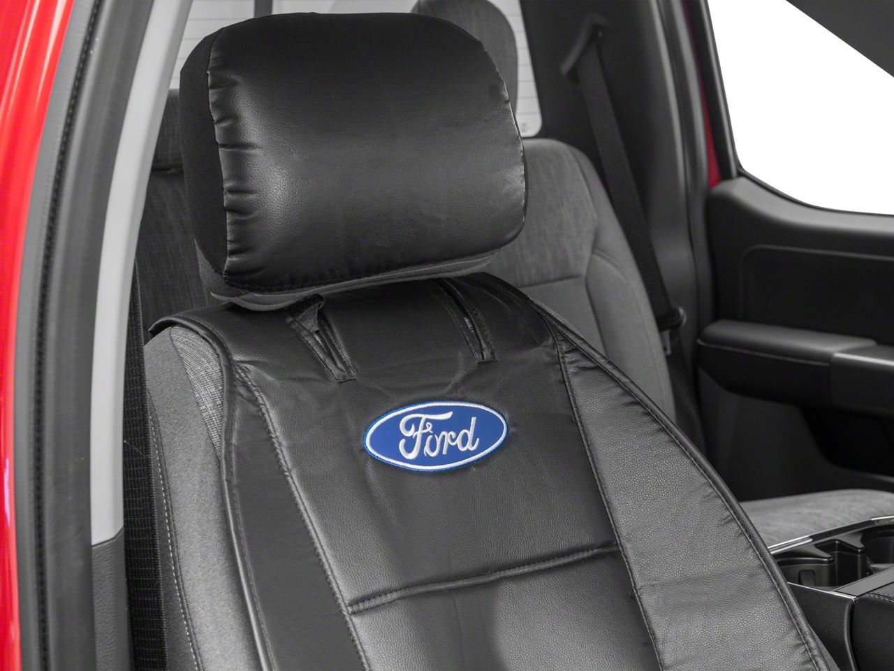 Mustang Sideless Seat Cover With Ford Logo Black Universal Some Adaptation May Be Required 7561