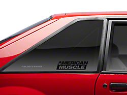 SEC10 AmericanMuscle Quarter Window Decal; Gloss Black (79-93 Mustang)