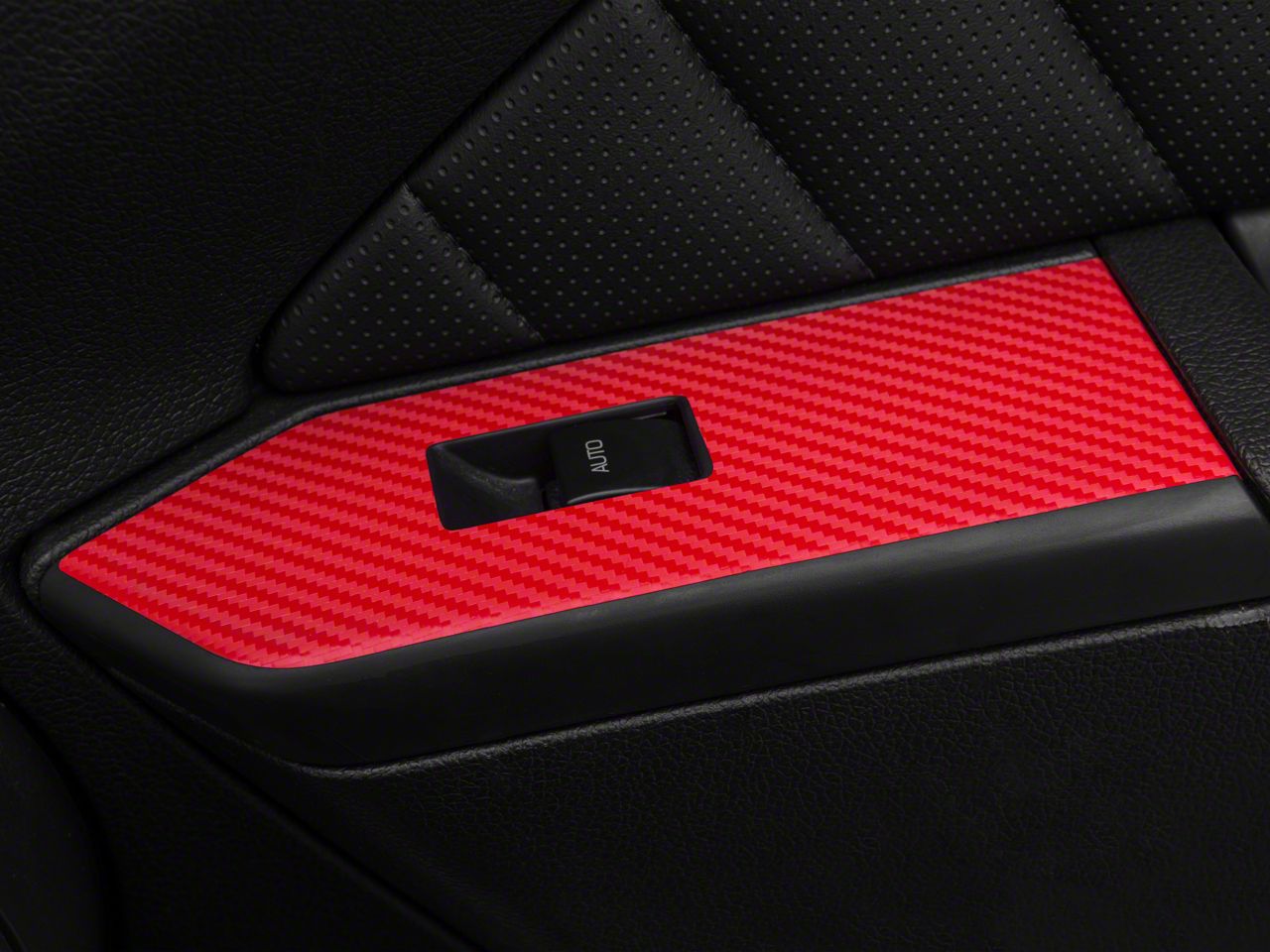 SEC10 Mustang Dash Overlay Kit; Red Carbon Fiber 387405 (10-14 Mustang ...