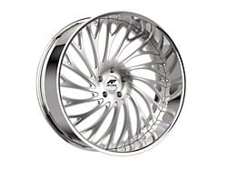 Amani Vamos-R Brush Center with Chrome Lip Wheel; Rear Only; 22x9; 15mm Offset (10-15 Camaro, Excluding ZL1)