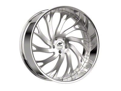 Amani Atlantic-L Brush Center with Chrome Lip Wheel; Rear Only; 22x10; 20mm Offset (11-23 RWD Charger, Excluding Widebody)