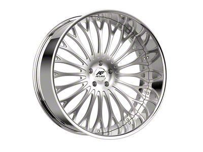 Amani Napoliano Brush Center with Chrome Lip Wheel; Rear Only; 22x10; 20mm Offset (06-10 Charger)