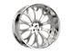 Amani Tango Brush Center with Chrome Lip Wheel; Rear Only; 22x10; 20mm Offset (11-23 RWD Charger, Excluding Widebody)